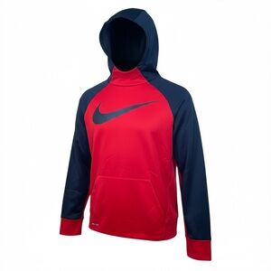 Nike Kids Black and Red Dri-FIT Hoodie | Size Youth XL